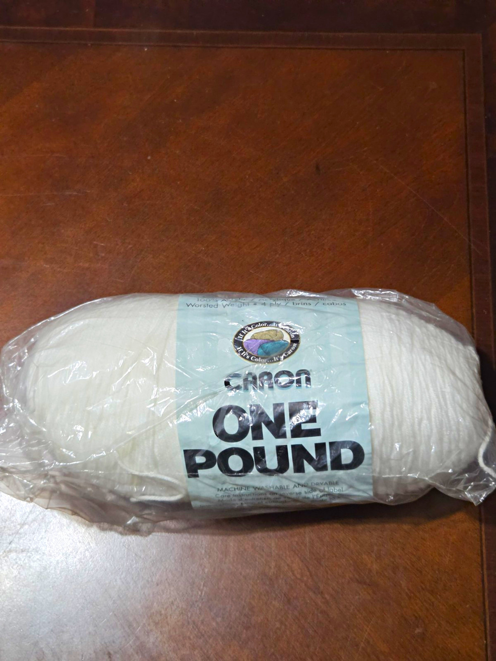 Caron One Pound Bright White 501 100% Acrylic Worsted Weight 4 Yarn Skein 16oz